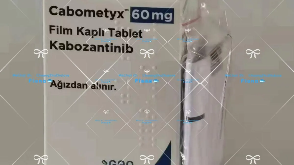 卡博替尼适应症示意图，展示肾癌、肝癌、甲状腺癌等适用肿瘤类型